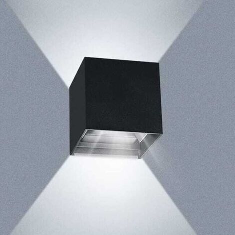 Applique murale LED 12W étanche IP65, aluminium, angle réglable, lumière blanche 6500K – Noir