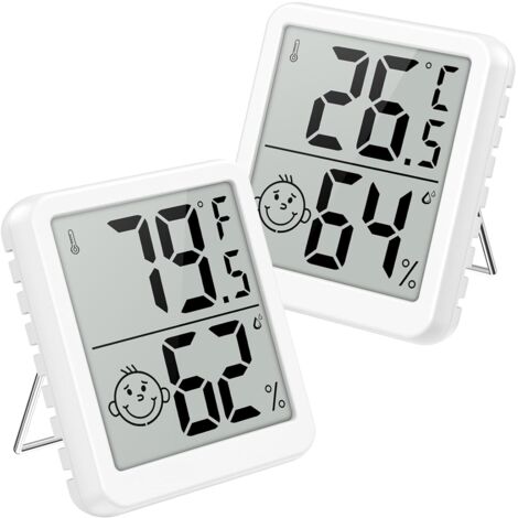 Lot de 2 thermo-hygromètres digitaux intérieur – Haute précision, température et humidité (1/5)