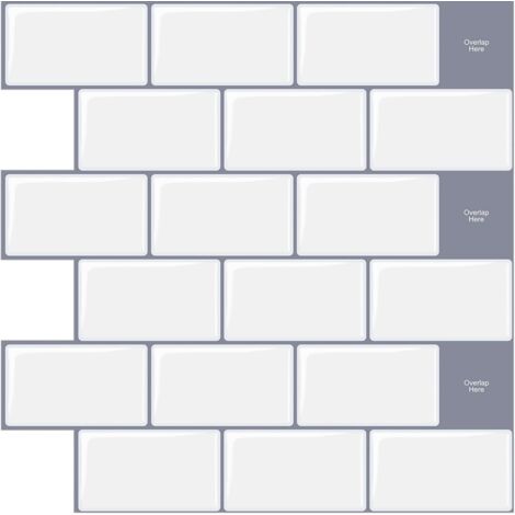 Lot de 10 autocollants vinyle étanches pour carrelage mural, 30,5x15,3 cm – Cuisine (1/5)