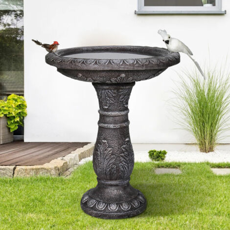 62 cm Höhe x 51 cm Durchmesser, Vogelbadbrunnen aus faserverstärktem Beton (ohne Vogel) (1/5)