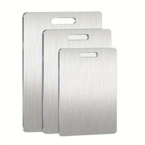 Lot de 3 Planches à Découper Double Face en Acier Inoxydable – Résistantes à l’Eau et Antimoisissure pour Cuisine (1/5)