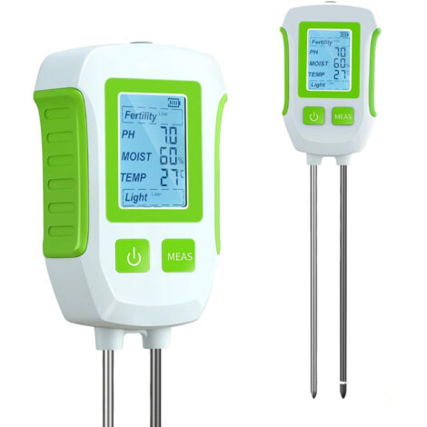 Testeur de Sol 5-en-1 – pH, Humidité, Température, Lumière et Fertilité avec Écran LCD (1/5)