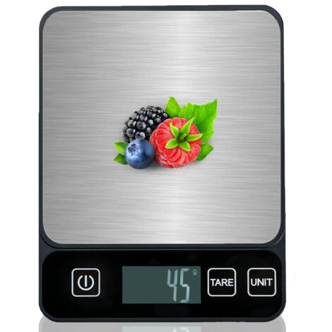 Balance de Cuisine Digitale 10 kg – Précision 1 g / 0,1 oz, Acier Inoxydable, Écran LCD, Fonction Tare, 6 Unités (1/5)