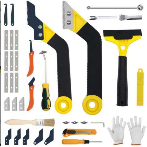 Kit Outils Joints Carrelage 38 Pièces – Grattoir Scie Nettoyage (1/5)