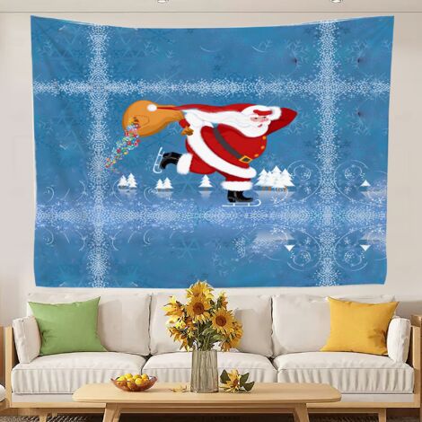 Décoration murale en tissu, motif attrayant couverture de plage à suspendre au mur, pour salon ou chambre. 150x130cm (1/5)