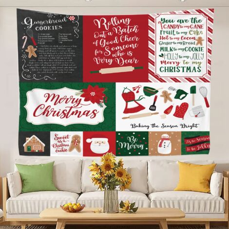 Grande tapisserie vintage style plage, idéale pour décorer une chambre d'enfant. 150x130cm (1/5)