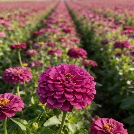 Graines de Zinnia 2000 – Crazy Blend, Non Traitée, Jardins Abondants, Pollinisation Libre – Violet (1/5)