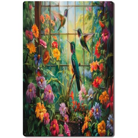Plaque en Métal Vintage Art Murale pour Jardin de Camélias, Beauté Éternelle et Durabilité 40x30 cm. (1/5)