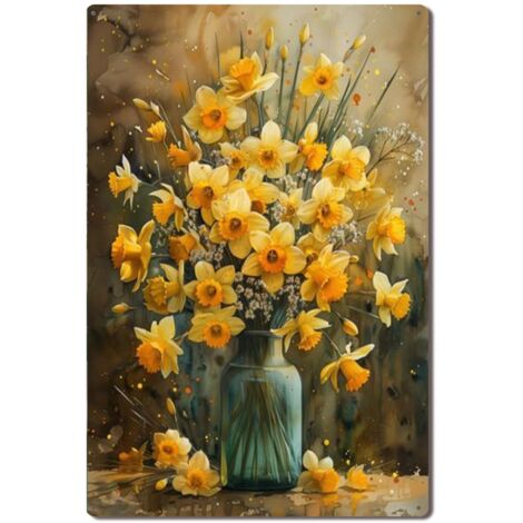 Plaque en Métal Vintage Art Murale pour Jardin de Verre, Beau et Durable pour Intérieurs et Extérieurs 40x30 cm. (1/5)