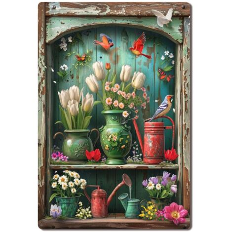 Plaque en Métal Rétro Décorative pour Café de Quartier Amical, Rencontres et Partages 30x20 cm. (1/5)
