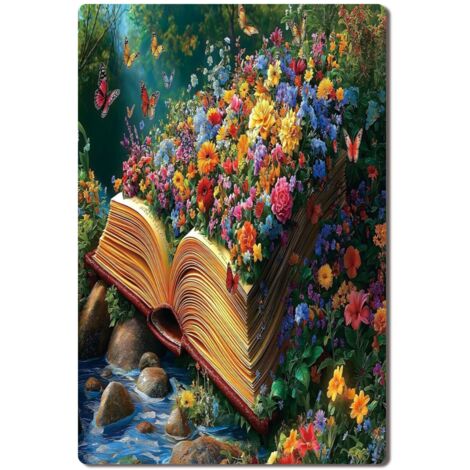 Plaque en Métal Vintage Art Murale pour Jardin de Geraniums, Couleur Vibrante et Durabilité 40x30 cm. (1/5)