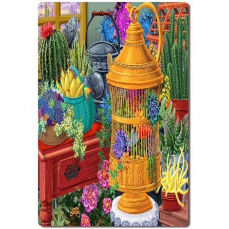 Plaque en Métal Vintage Art Murale pour Jardin de Tulipes, Couleur et Vitalité pour le Printemps 30x20 cm. (1/5)