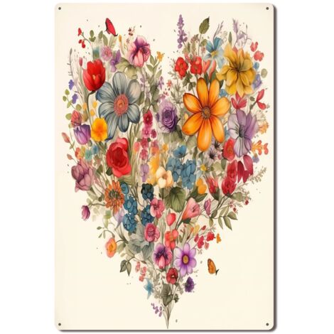 Plaque en Métal Vintage Décorative pour Jardin de Terrasse, Durable et Élégante pour Animé Vos Extérieurs 30x20 cm. (1/5)