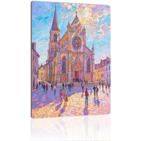 Plaque en Métal Rétro Décorative pour Café de la Rue de la Gastronomie, Saveur et Convivialité 40x30 cm. (1/5)