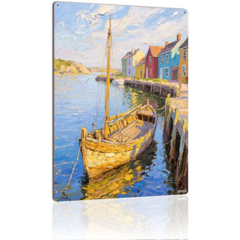 Plaque en Métal Vintage Art Murale pour Jardin de Fleurs de Geranium Rouge, Éclat et Vivacité 40x30 cm. (1/5)