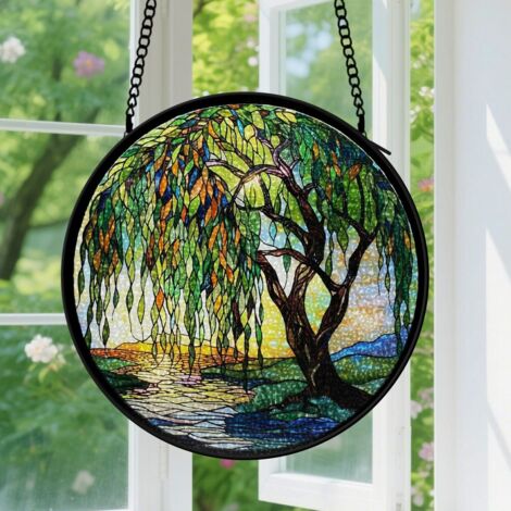 9cm Suspension en vitrail, attrape-soleil minimaliste, décoration jardin et fenêtre, cadeau Fête des Mères, Anniversaire pour femme, maman, sœur (1/5)