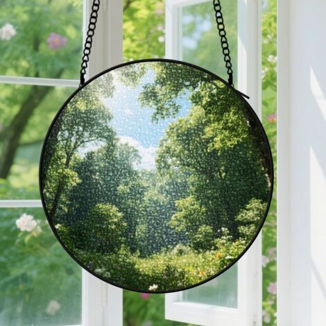 9cm Suspension en vitrail, attrape-soleil coloré unique, décoration fenêtre porte, cadeau Anniversaire pour femme, homme, professeur, camarade (1/5)