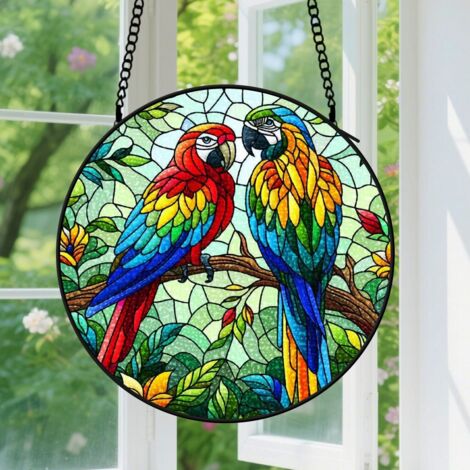 9cm Suspension en Vitrail Minimaliste, Attrape-Soleil Coloré Unique Artistique pour Maison, Cadeau Fête des Mères pour Femme, Maman (1/5)