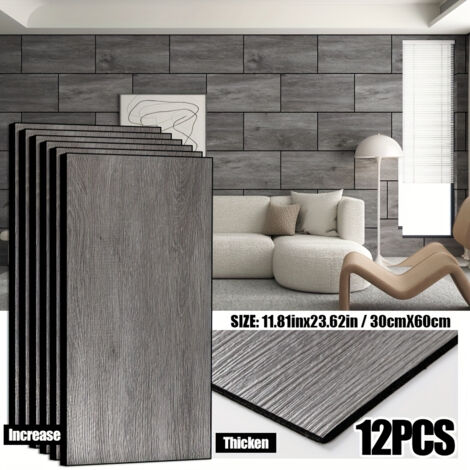 Panneaux Bois 3D – Gris Foncé – Effet Moderne