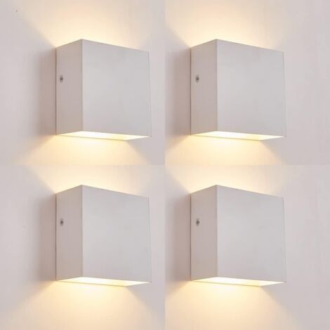 Lot de 4 appliques murales LED 6W – Éclairage haut/bas, lumière chaude 3000K (1/5)