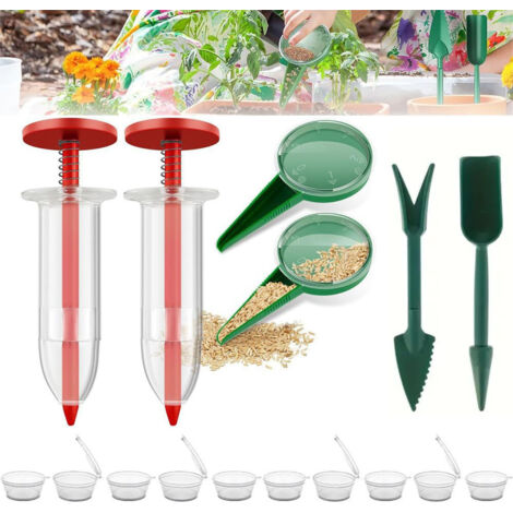 Kit de semis 6 pièces – Mini distributeurs de graines avec dibber et widger, outil de semis manuel pour petites graines, précision et facilité de plantation (1/5)