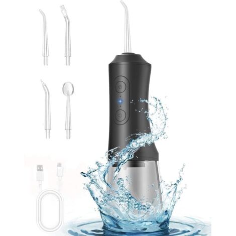 Hydropulseur portable 300 ml – Irrigateur buccal étanche IPX7 avec 3 modes et 4 embouts interchangeables (1/5)