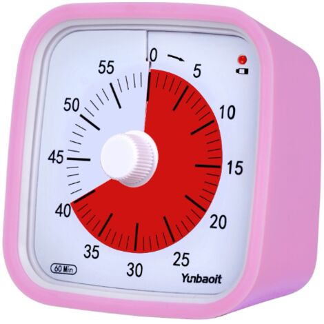 Minuteur visuel 60 minutes pour enfants et salle de classe – Volume réglable, gestion du temps pour étude et activités, 10 × 10 cm (1/5)