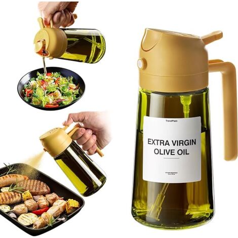 Pulvérisateur d’huile et vinaigre 2-en-1 470 ml – Spray de cuisine pour cuisson, air fryer et salade (1/5)