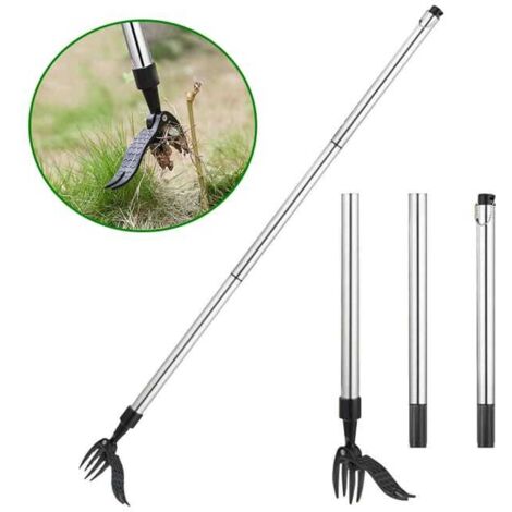 Outil manuel de désherbage 100cm – Extraction des mauvaises herbes avec pédale – Pour jardin et pelouse, racines incluses (1/5)