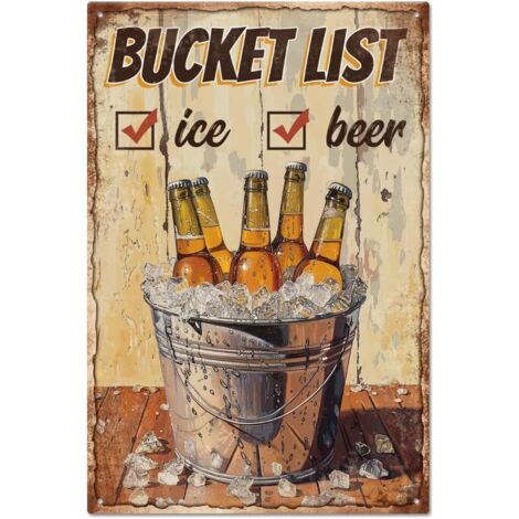 Plaque métallique en étain vintage de liste de souhaits 20x30 cm, Plaque de porte de chambre en étain rétro drôle de bière, Plaques de cave, Plaque d'art, Affiche, Décoration murale pour les bars à la (1/5)