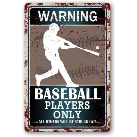 Plaques de Fer de Baseball, Affiches de Baseball pour Chambre, Décoration de Baseball pour Chambre de Garçon, Art Murale Sportif, Plaque de Fer Métallique 20x30 Cm (1/5)