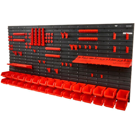 Organisateur mural – 30 bacs plastique – Garage – Support mural + crochets – Pour visserie (1/5)
