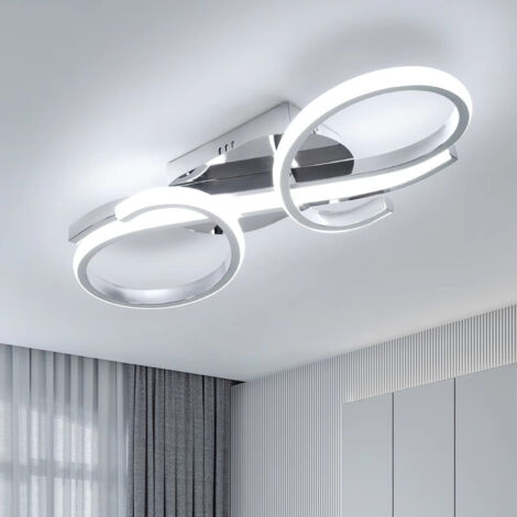 Plafonnier LED 36W design créatif – Lampe géométrique argentée – 6500K blanc froid – Couloir et intérieur (1/5)