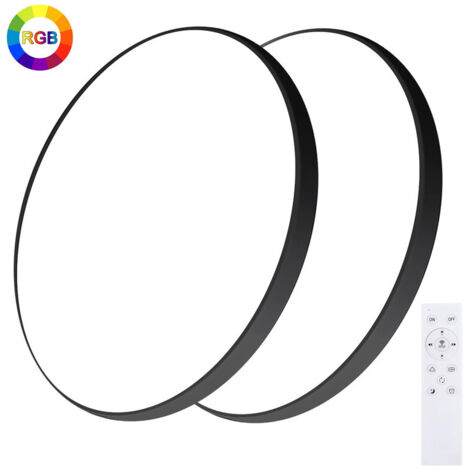 2x lampe plafond LED 24W – 2400 lumens – 2700K à 6500K + RGB – dimmable avec télécommande et application (1/5)
