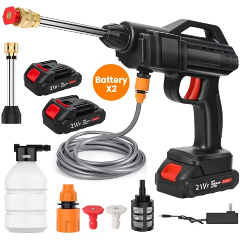 Makita-Nettoyeur haute pression sans fil, 50 bars, odorà eau, lavage de voiture, machine à livres, batterie 21V, Avec 2 batteries