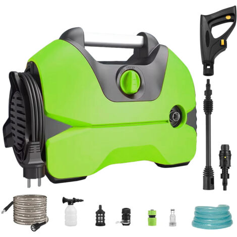 Machine à laver haute pression électrique 3000W portable, pistolet de lavage voiture polyvalent pour maison, jardin, sols et voiture, Vert (1/5)
