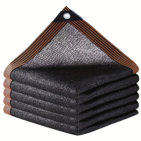 Filet d’ombre en tissu noir – Couverture de protection solaire avec œillets, pour pergola, serre, jardin, patio ou auvent (1/4)