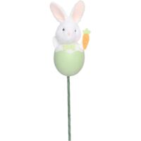 Décoration de Pâques avec Lapin – Panier de Printemps avec Œufs en Mousse et Carottes, Idéal pour Décorer Salon et Maison,Vert - 1 pièce