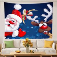 Petite tapisserie murale, motif couverture de plage tendance, pour salon ou chambre. 180x150cm