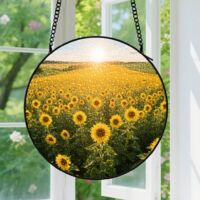 20cm Suspension en vitrail - Attrape-soleil artistique pour porte fenêtre, décoration maison unique, cadeau Fête des Mères, Anniversaire pour femme, homme