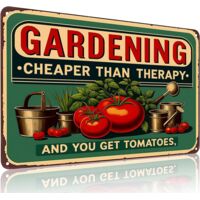 Cadeaux de Plantes "Le Jardinage Est Moins Cher Que la Thérapie", Plaque de Fer Vintagée pour Décoration de Jardin, Patio, Porche, Jardin, Cabane de Femme 20x30 Cm