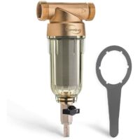 iSpring WSP50-E Filtro a Sedimenti Riutilizzabile per Tutta la Casa, 50 Micron, G 1" - 3/4", Ottone senza Piombo