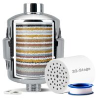 iSpring SF2S Filtro Doccia a 33 Stadi, Filtro Universale ad Alte Prestazioni per Acqua Dura, Rimuove Cloro, Metalli Pesanti, Odori