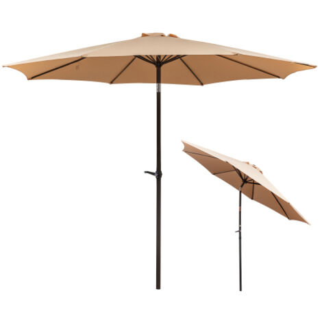 Parasol de jardin élégant 300 x 245 cm avec manivelle à double vitrage et 8 baleines – Système de suspension innovant, double couche imperméable et réglage de l'inclinaison pour la terrasse et le jard (1/5)