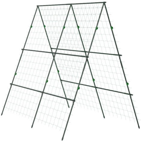 Treillis réglable, support pour plantes grimpantes, treillis pour plantes, espalier, structure pour plantes avec filet pour jardin, cadre en acier vert, 180 x 100 x 180 cm