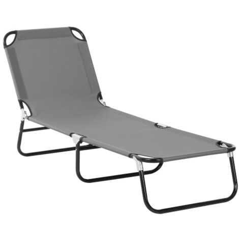 Chaise longue camping réglable en acier, 188x56x28 cm - idéale pour jardin, terrasse et balcon (1/5)