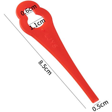 100 lames en plastique pour coupe-bordures sans fil BG-CT 18 Li, RG-CT 18/1 Li, GE-CT 18 Li (rouges, grands trous 10 mm, petits trous 5 mm)
