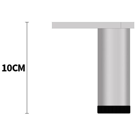Pieds de meuble réglables en aluminium, pieds pour meuble cuisine salle de bain hauteur 10 cm,paquet de 4 pièces (1/5)