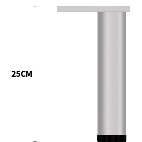 Pieds de meuble réglables en aluminium, pieds pour meuble cuisine salle de bain hauteur 25 cm,paquet de 4 pièces