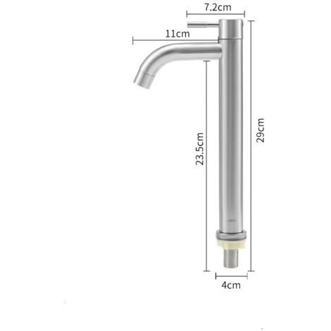 Mitigeur de salle de bain à bec haut et finition brossée, robinet d'eau froide en acier inoxydable, levier unique avec tuyau flexible, adapté aux éviers et lavabos.